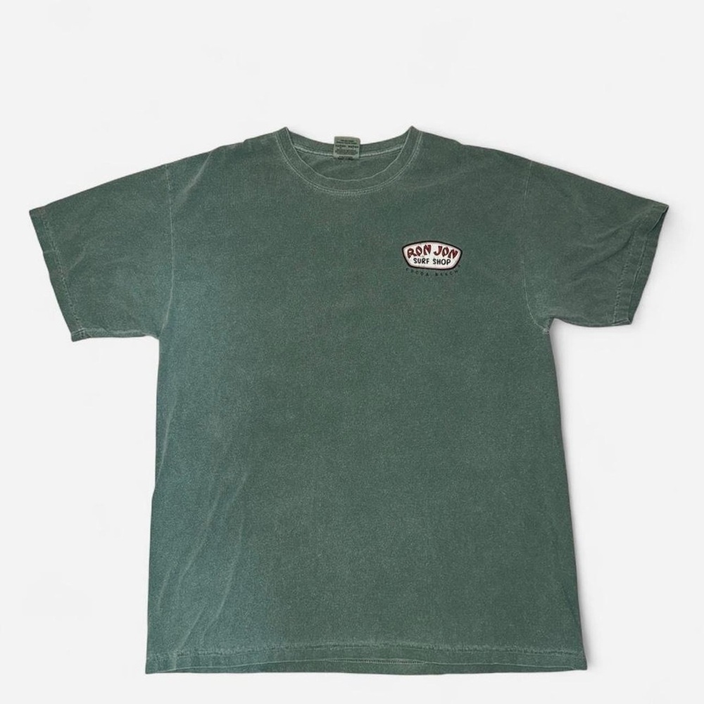 Ron Jon Surf Shop Comfort Colors Green Graphic Tee Size L (Distressed)